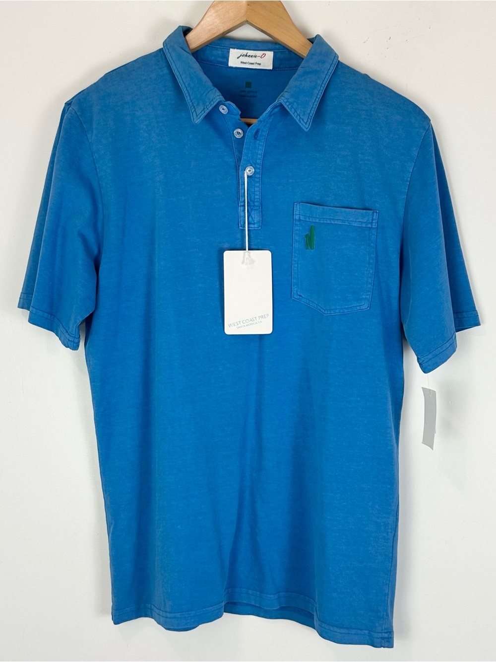 NWT Johnnie-O West Coast Prep Polo Blue Youth Size 14 NWT Fits Mens M Coastal